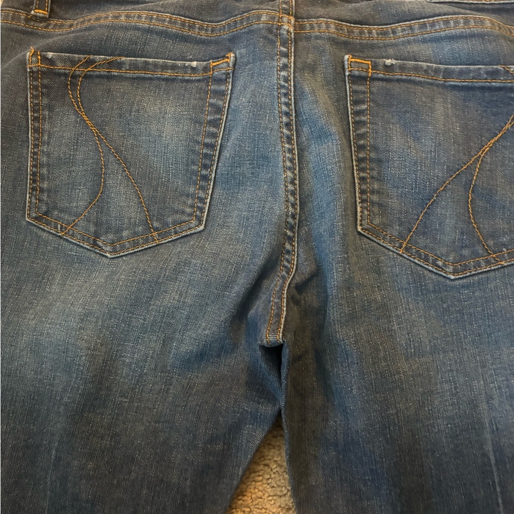 INC International Concepts Dark Blue Jeans - 39.5 inches long.